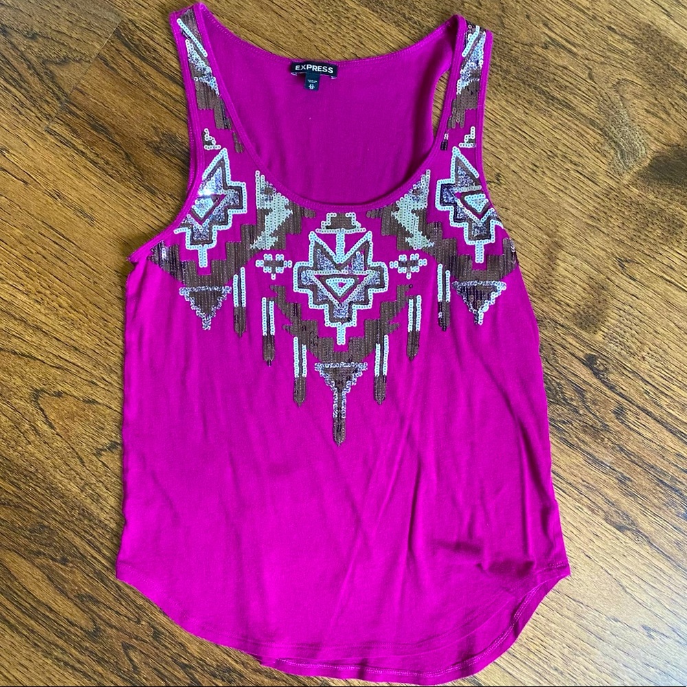 3/$25 Express Aztec Sequin Tank